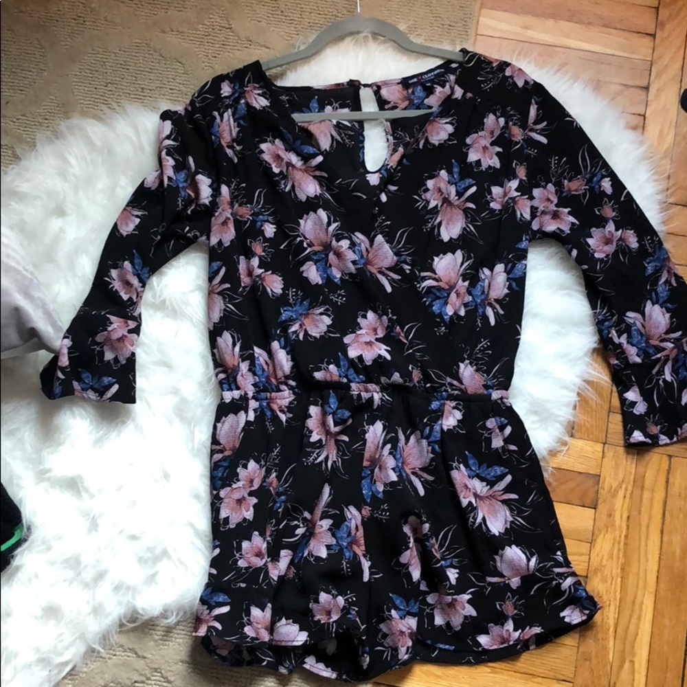 Black Floral Romper